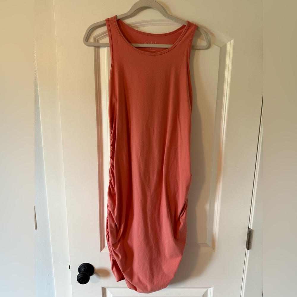 Pink Runched Maternity Dress